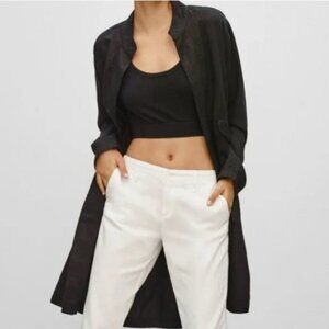 ARITZIA Community Tarsus Black Linen Trench Jacket Women's Size XS